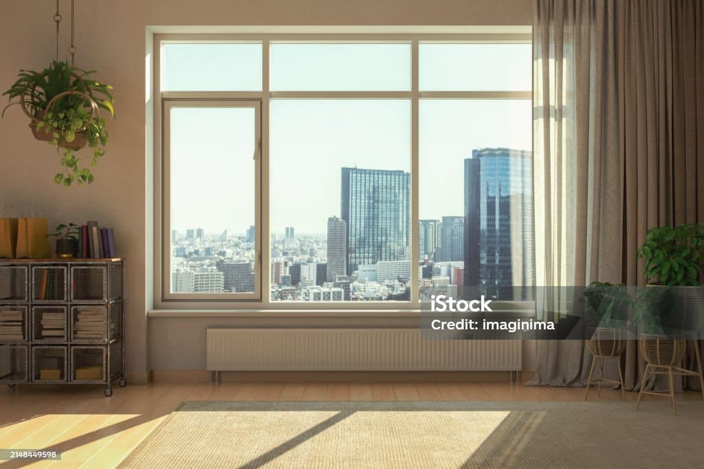 Modernisiertes Haus mit effizienten Fenstern und Beschattung