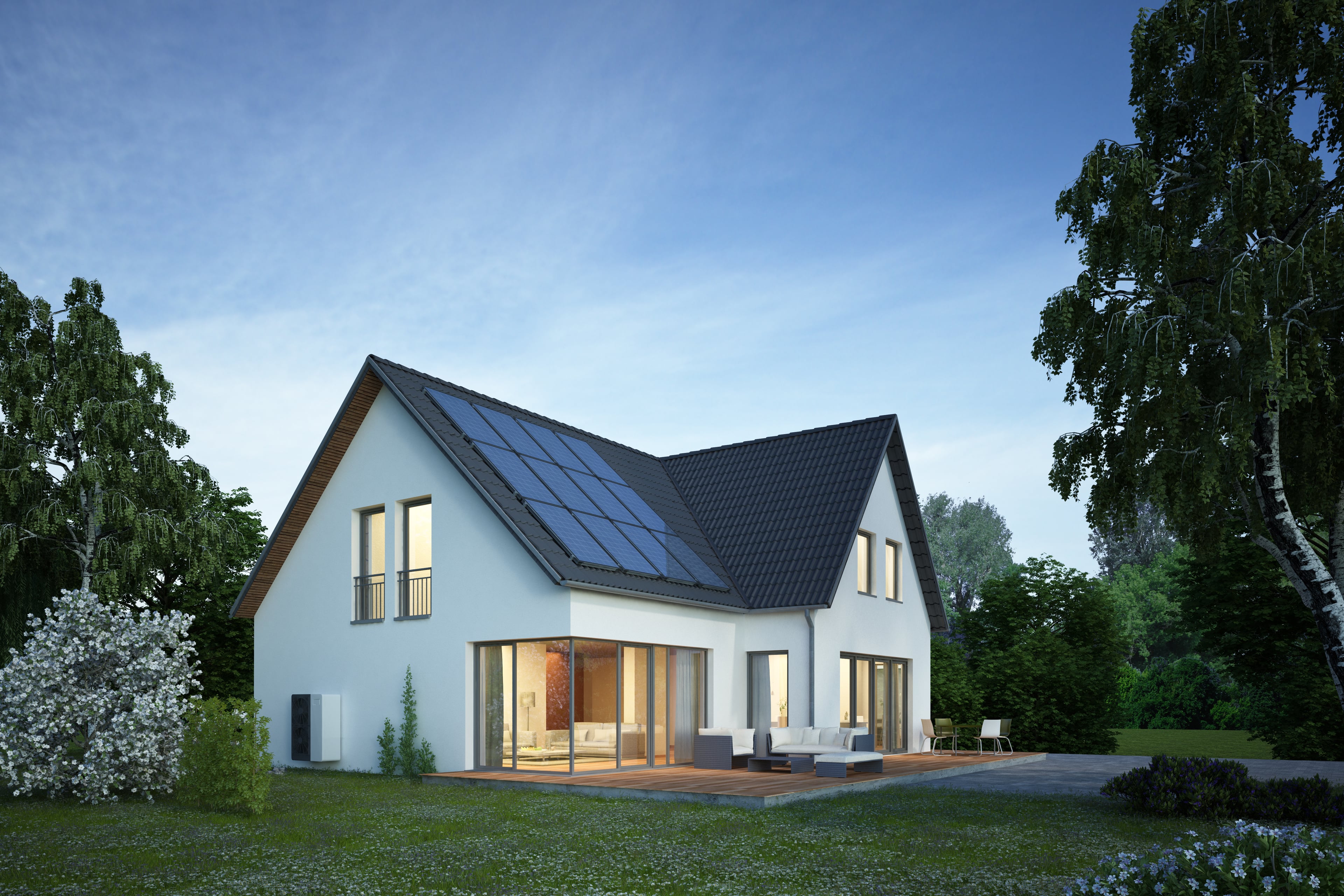 Modernes Haus mit Photovoltaikanlage - Arteplus Energieeffizienz